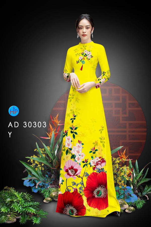 Vải Áo Dài Hoa In 3D mới ra AD 30303 52 Vải Áo Dài Hoa In 3D mới ra AD 30303