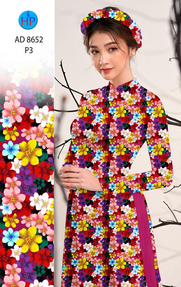 Vải Áo Dài Hoa Đều kiểu mới AD 8652