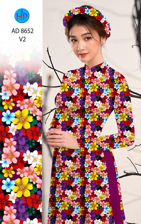 Vải Áo Dài Hoa Đều kiểu mới AD 8652