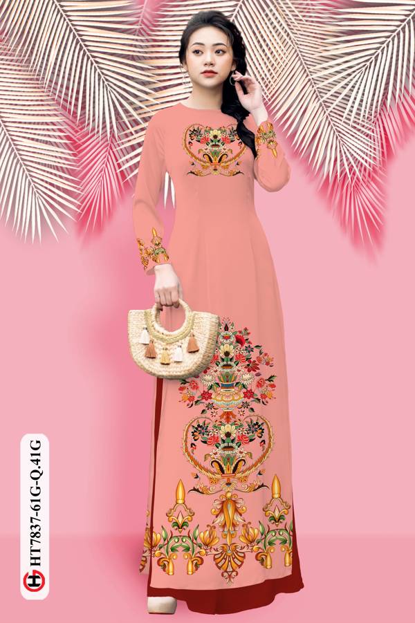 Vải Áo Dài Hoa In 3D mới ra AD HT7837 33 Vải Áo Dài Hoa In 3D mới ra AD HT7837