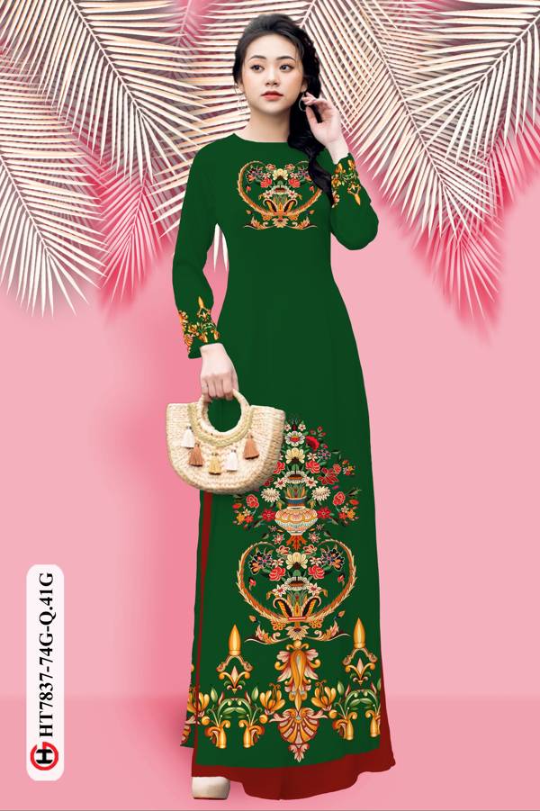 Vải Áo Dài Hoa In 3D mới ra AD HT7837 35 Vải Áo Dài Hoa In 3D mới ra AD HT7837