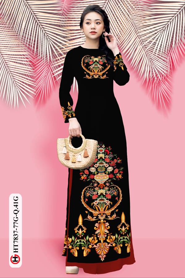 Vải Áo Dài Hoa In 3D mới ra AD HT7837 36 Vải Áo Dài Hoa In 3D mới ra AD HT7837