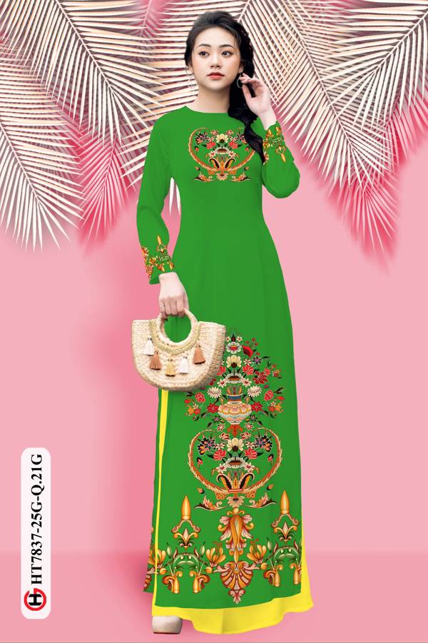 Vải Áo Dài Hoa In 3D mới ra AD HT7837 40 Vải Áo Dài Hoa In 3D mới ra AD HT7837