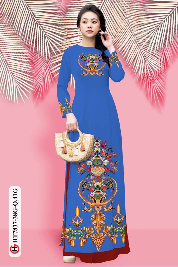 Vải Áo Dài Hoa In 3D mới ra AD HT7837 42 Vải Áo Dài Hoa In 3D mới ra AD HT7837