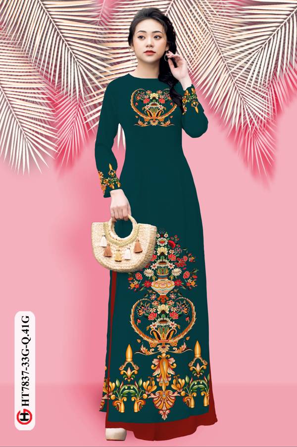 Vải Áo Dài Hoa In 3D mới ra AD HT7837 41 Vải Áo Dài Hoa In 3D mới ra AD HT7837