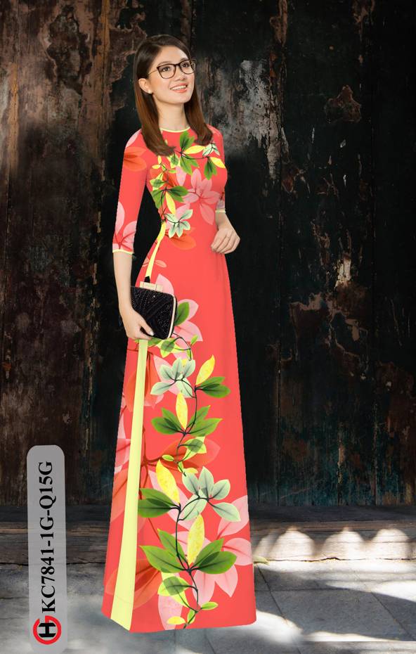 Vải Áo Dài Hoa In 3D thiết kế 2020 AD KC7841