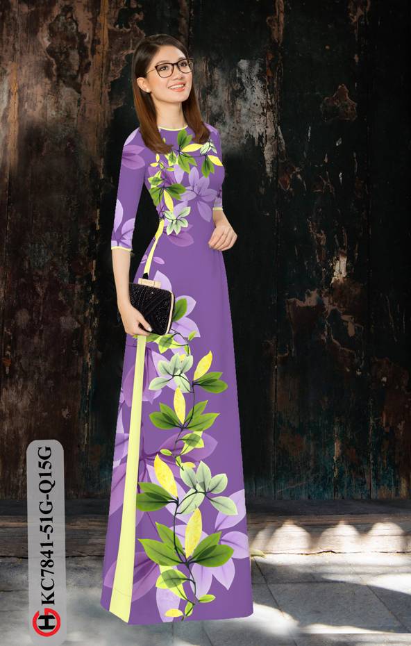 Vải Áo Dài Hoa In 3D thiết kế 2020 AD KC7841