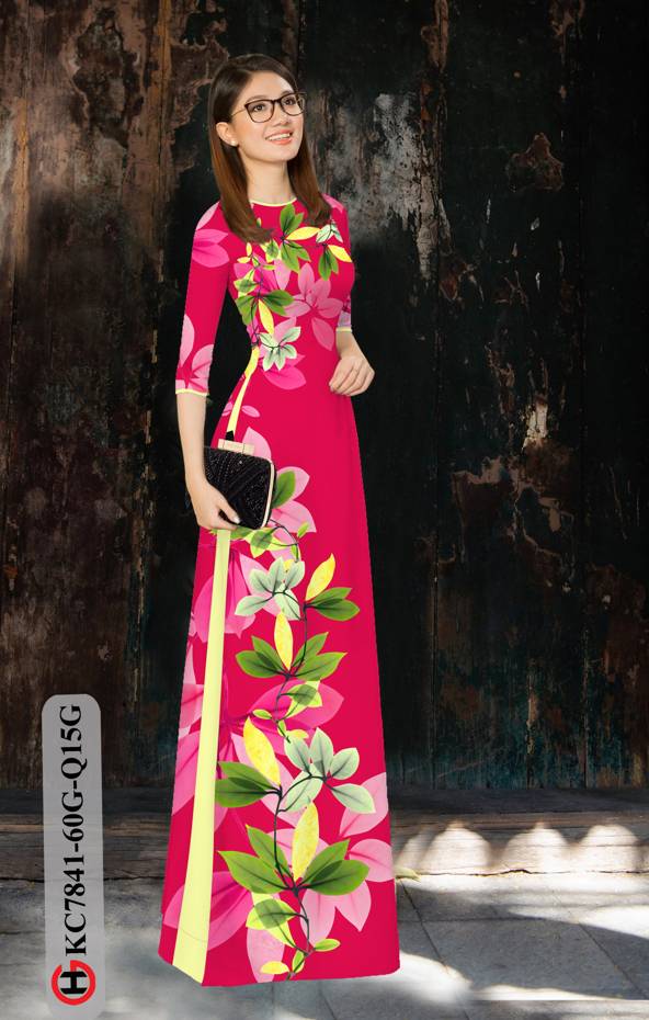 Vải Áo Dài Hoa In 3D thiết kế 2020 AD KC7841