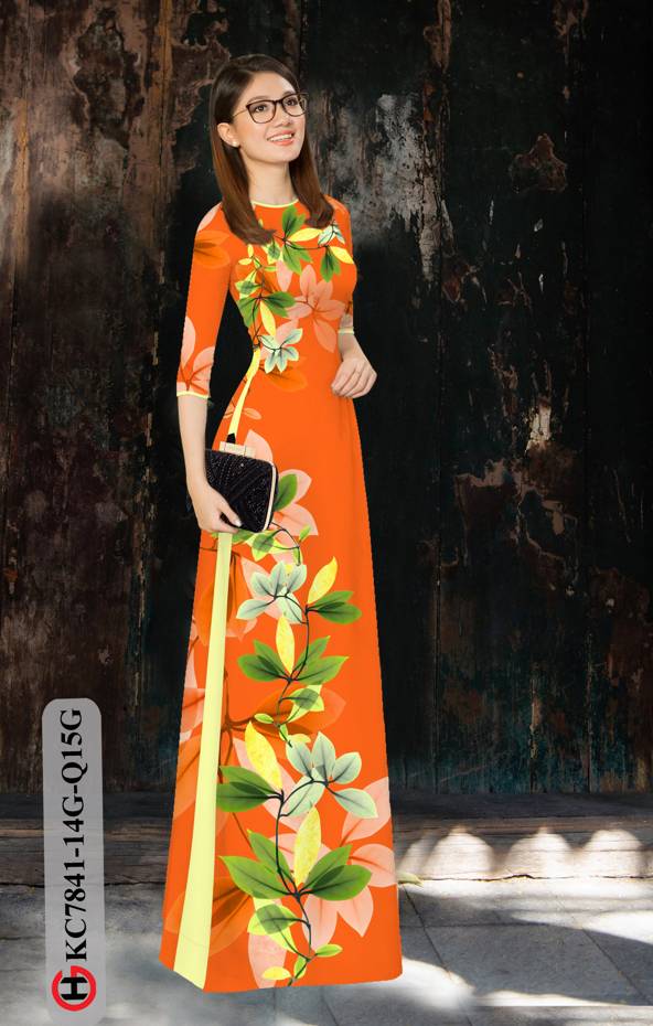 Vải Áo Dài Hoa In 3D thiết kế 2020 AD KC7841