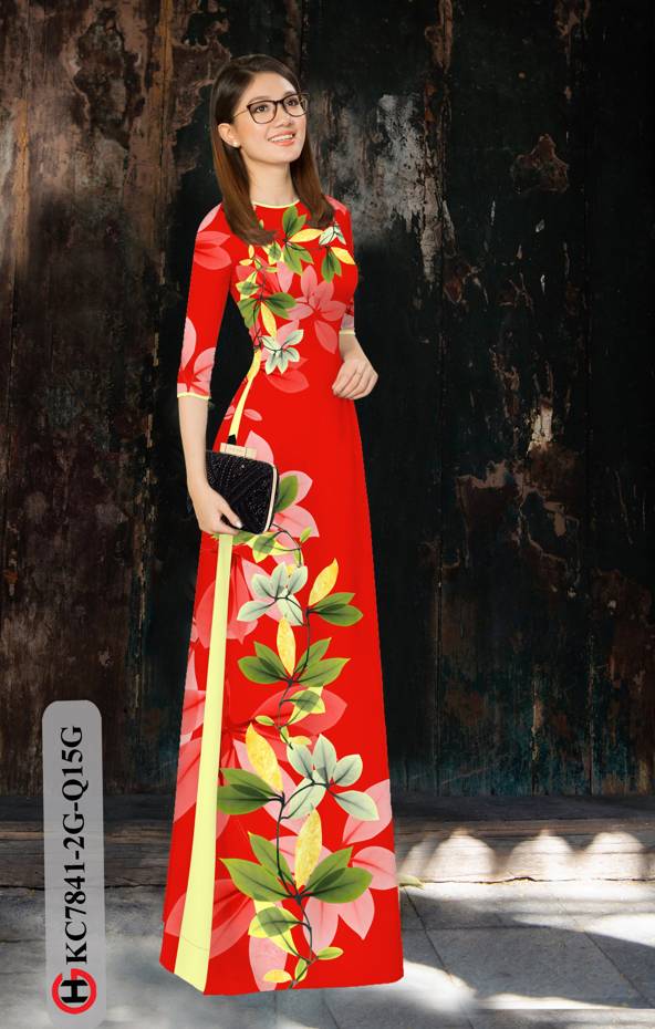 Vải Áo Dài Hoa In 3D thiết kế 2020 AD KC7841