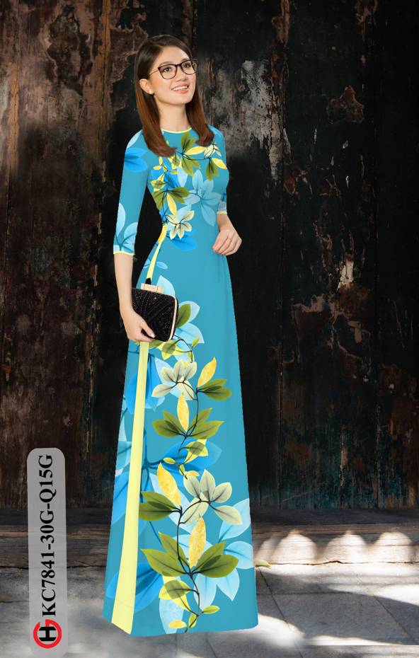 Vải Áo Dài Hoa In 3D thiết kế 2020 AD KC7841