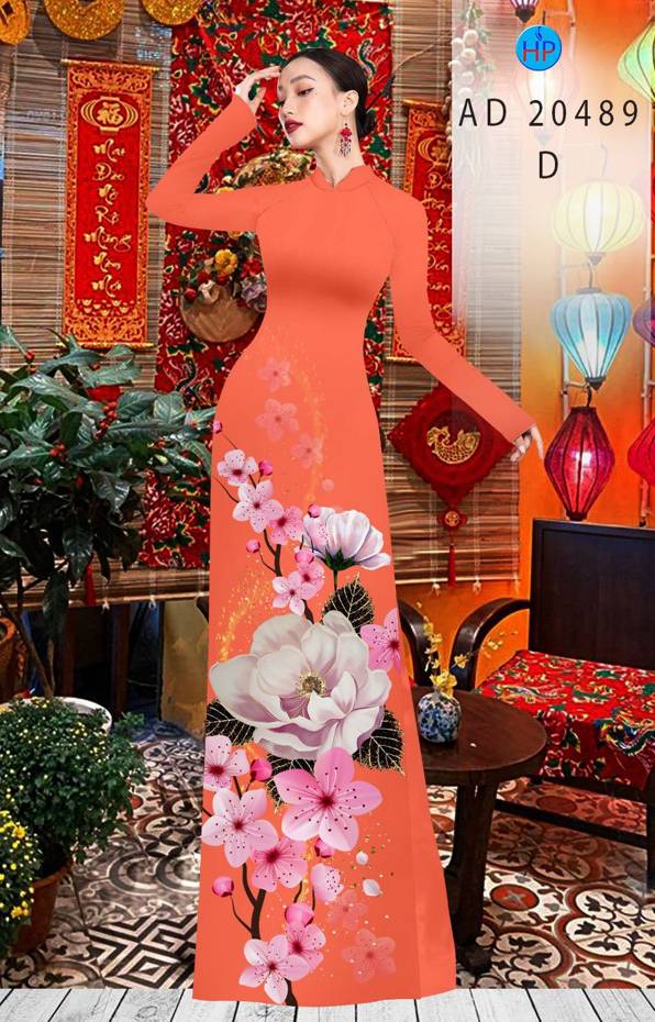 Vải Áo Dài Hoa Đào kiểu mới AD 20489 38 Vải Áo Dài Hoa Đào kiểu mới AD 20489