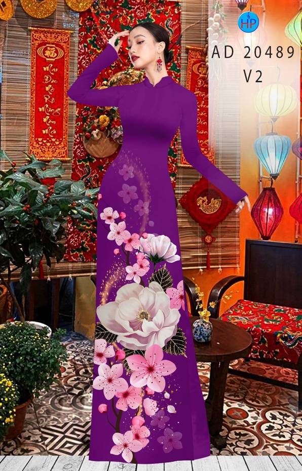 Vải Áo Dài Hoa Đào kiểu mới AD 20489 41 Vải Áo Dài Hoa Đào kiểu mới AD 20489