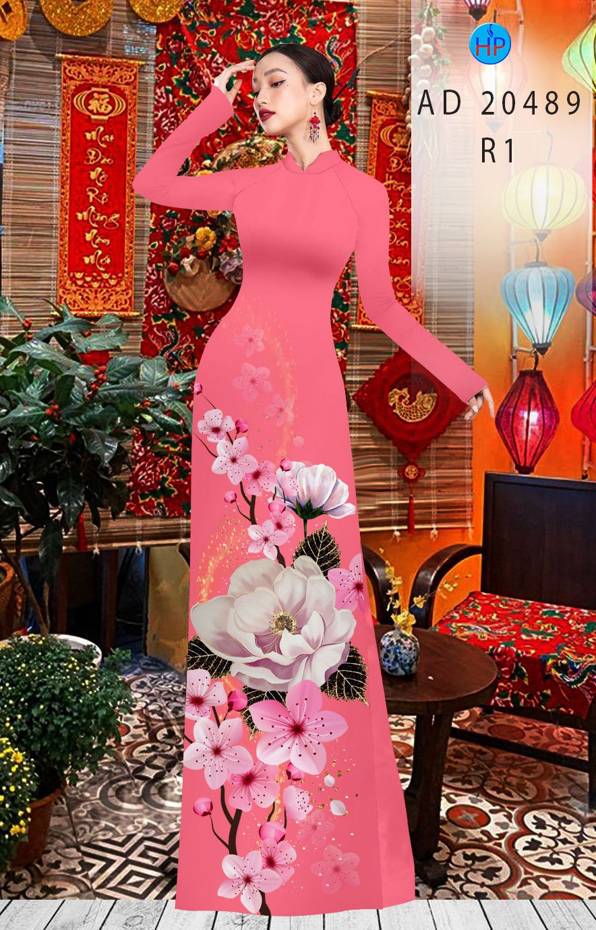 Vải Áo Dài Hoa Đào kiểu mới AD 20489 47 Vải Áo Dài Hoa Đào kiểu mới AD 20489