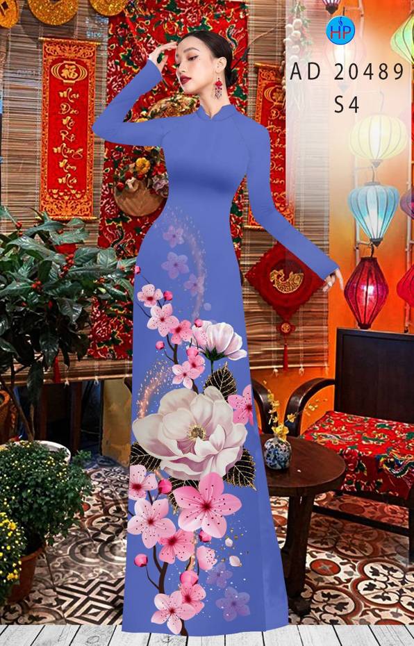 Vải Áo Dài Hoa Đào kiểu mới AD 20489 49 Vải Áo Dài Hoa Đào kiểu mới AD 20489