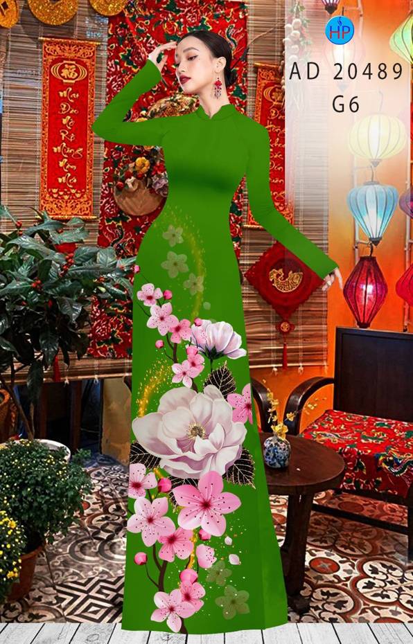 Vải Áo Dài Hoa Đào kiểu mới AD 20489 51 Vải Áo Dài Hoa Đào kiểu mới AD 20489
