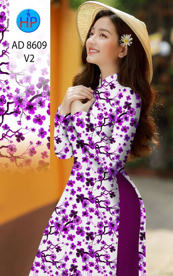 Vải Áo Dài Hoa Đều thiết kế 2020 AD 8609