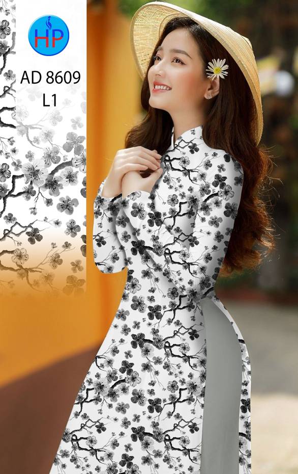 Vải Áo Dài Hoa Đều thiết kế 2020 AD 8609