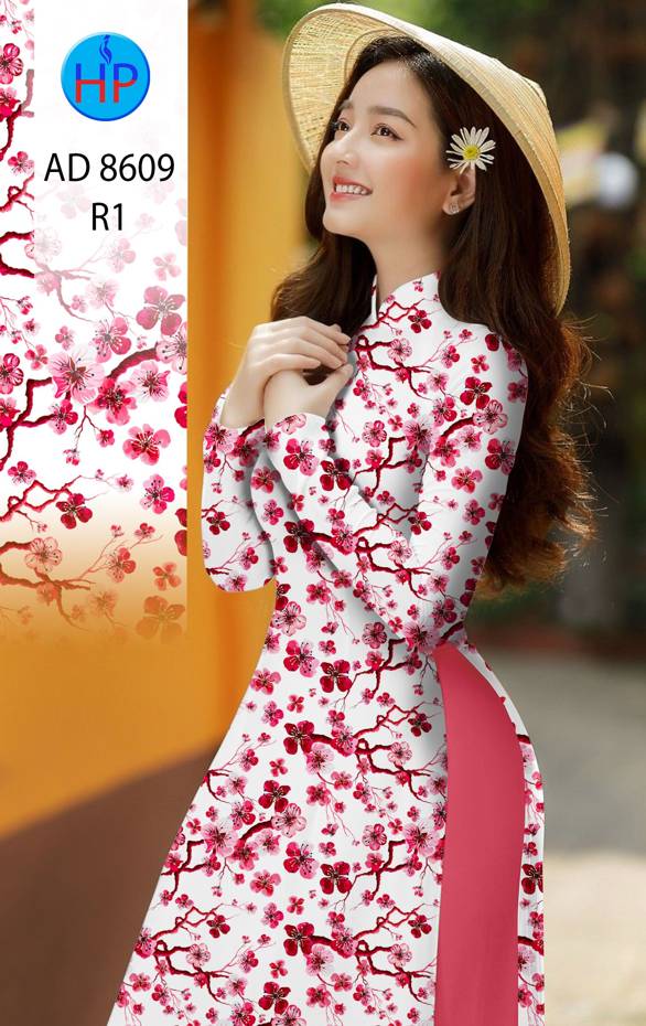 Vải Áo Dài Hoa Đều thiết kế 2020 AD 8609