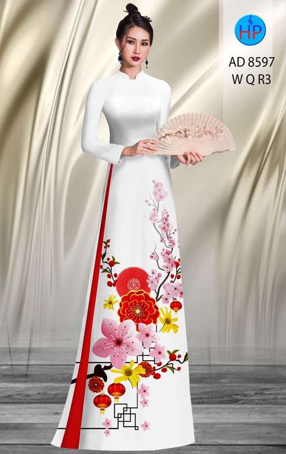Vải Áo Dài Hoa Đào thiết kế 2020 AD 8597