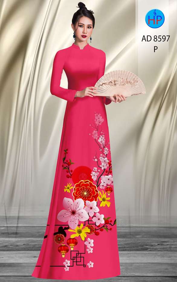 Vải Áo Dài Hoa Đào thiết kế 2020 AD 8597
