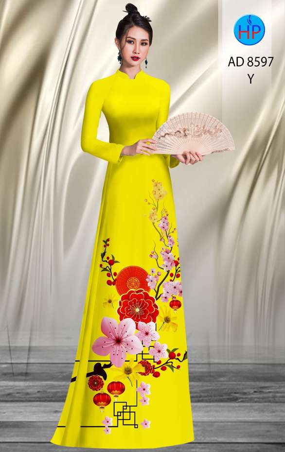 Vải Áo Dài Hoa Đào thiết kế 2020 AD 8597