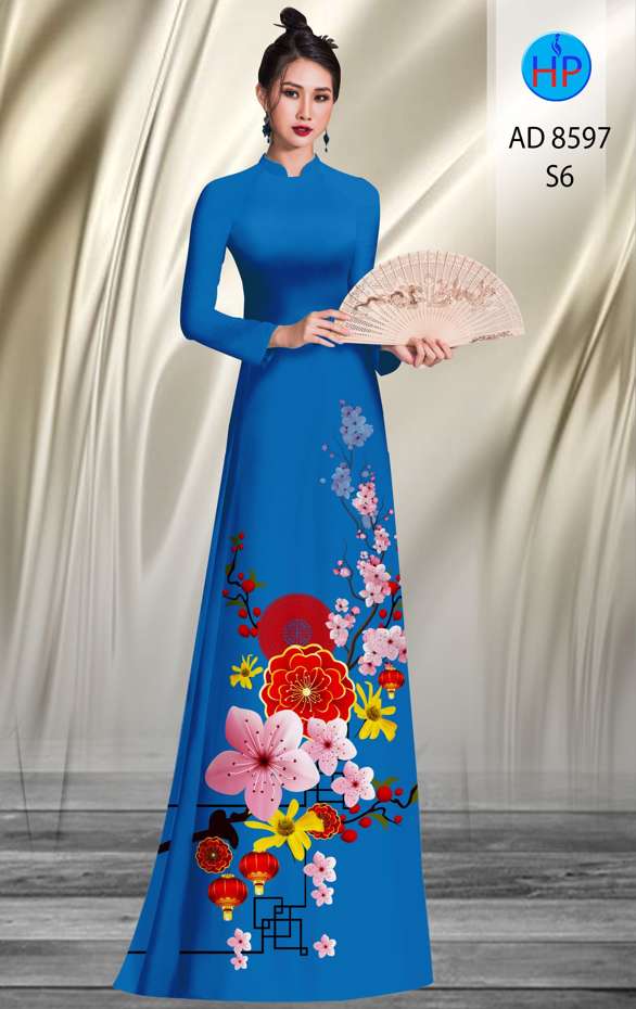 Vải Áo Dài Hoa Đào thiết kế 2020 AD 8597