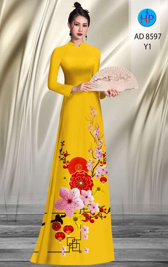Vải Áo Dài Hoa Đào thiết kế 2020 AD 8597