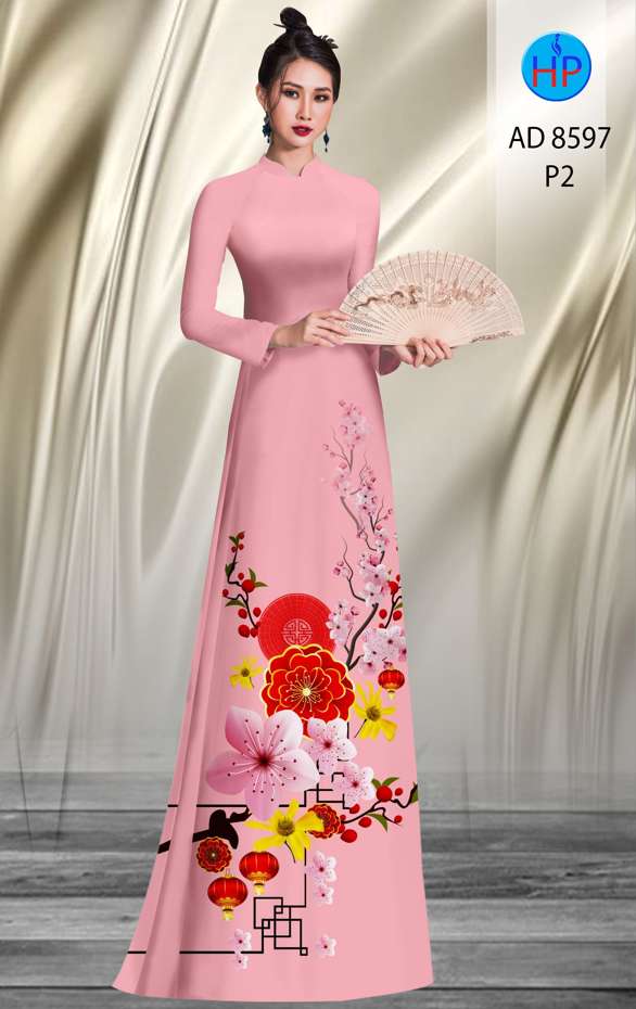 Vải Áo Dài Hoa Đào thiết kế 2020 AD 8597