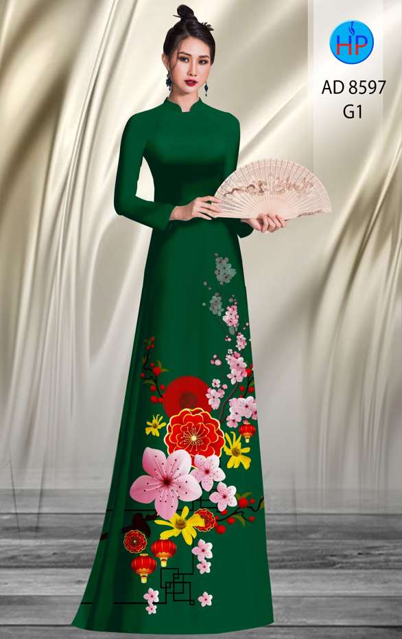 Vải Áo Dài Hoa Đào thiết kế 2020 AD 8597