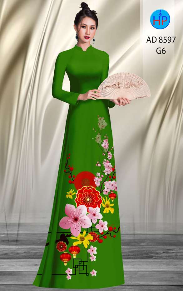 Vải Áo Dài Hoa Đào thiết kế 2020 AD 8597