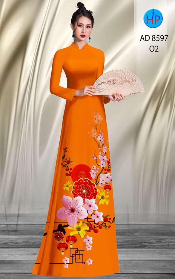 Vải Áo Dài Hoa Đào thiết kế 2020 AD 8597