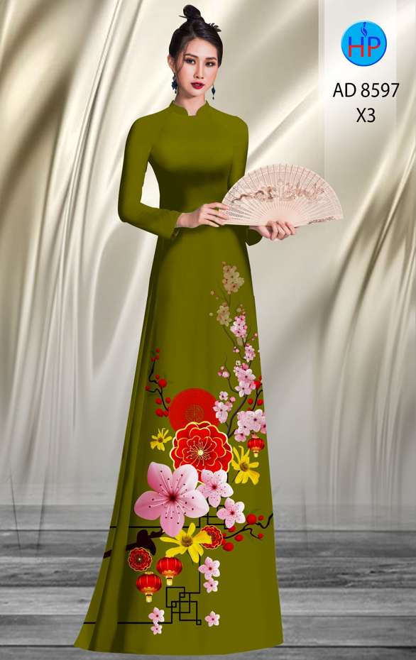 Vải Áo Dài Hoa Đào thiết kế 2020 AD 8597