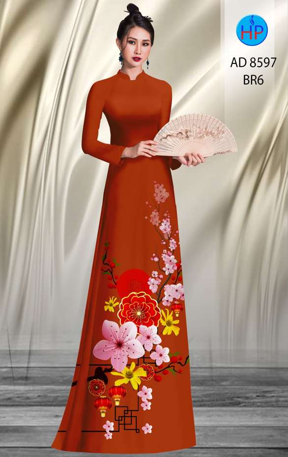 Vải Áo Dài Hoa Đào thiết kế 2020 AD 8597