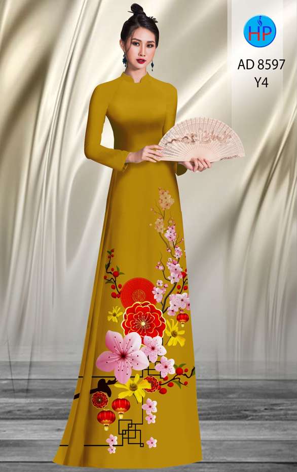 Vải Áo Dài Hoa Đào thiết kế 2020 AD 8597