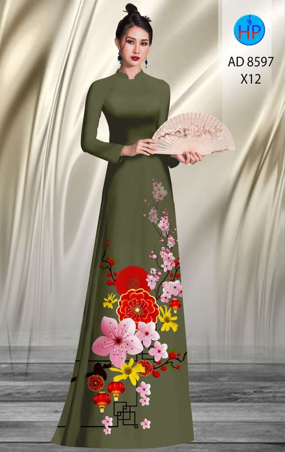 Vải Áo Dài Hoa Đào thiết kế 2020 AD 8597