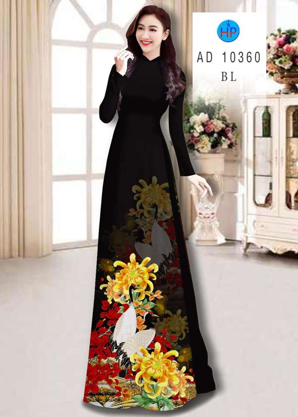 Vải Áo Dài Hoa Cúc Và Chim Hạc mới ra AD 10360 52 Vải Áo Dài Hoa Cúc Và Chim Hạc mới ra AD 10360