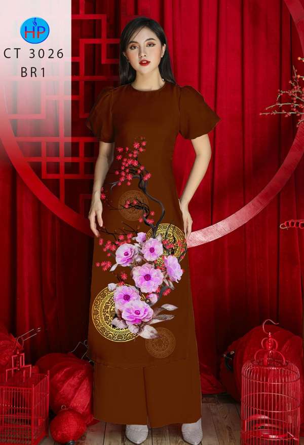 Vải Áo Dài Hoa Đào mới ra AD CT3026