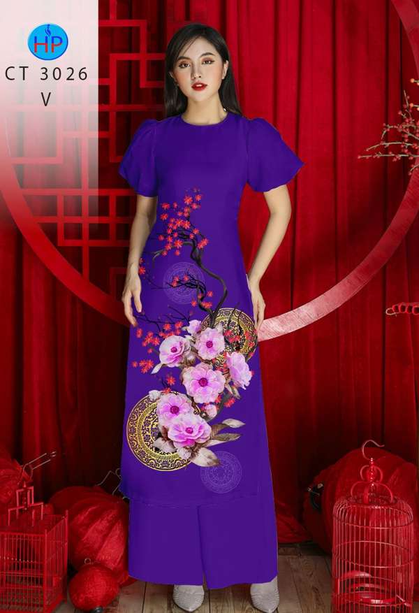 Vải Áo Dài Hoa Đào mới ra AD CT3026
