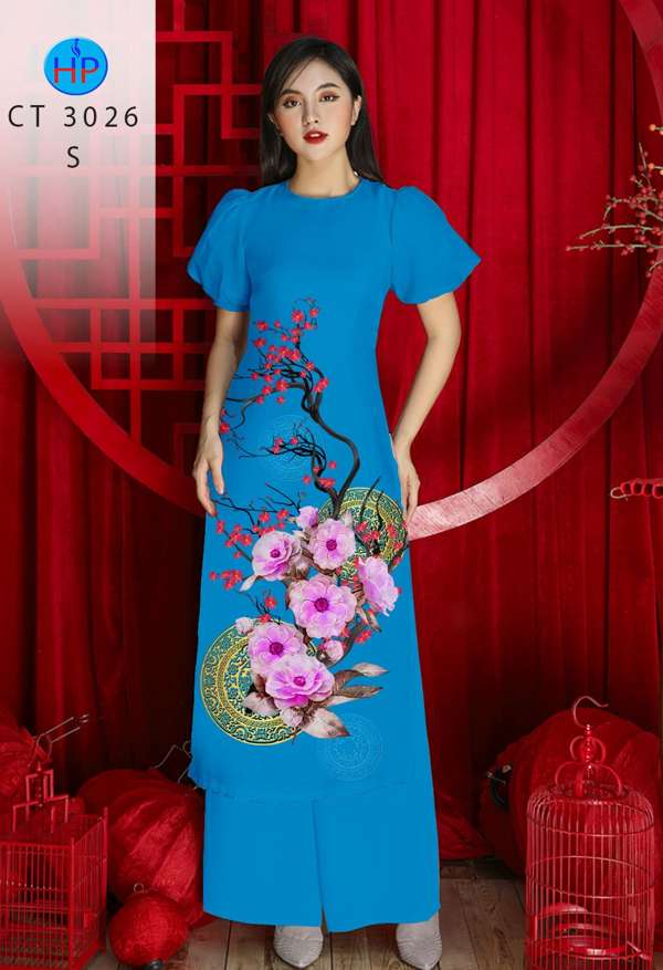 Vải Áo Dài Hoa Đào mới ra AD CT3026