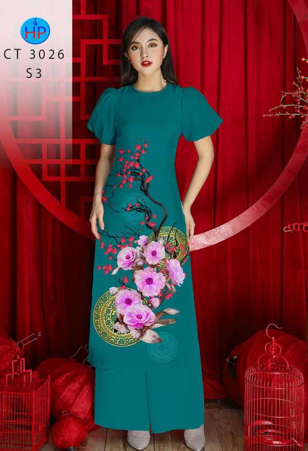 Vải Áo Dài Hoa Đào mới ra AD CT3026