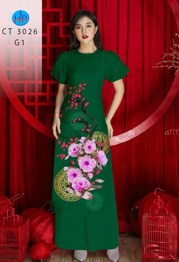 Vải Áo Dài Hoa Đào mới ra AD CT3026