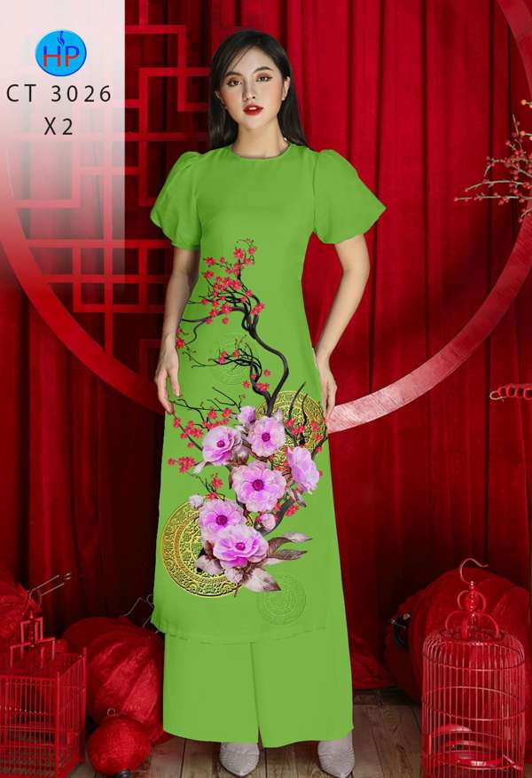 Vải Áo Dài Hoa Đào mới ra AD CT3026