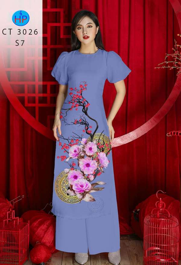 Vải Áo Dài Hoa Đào mới ra AD CT3026