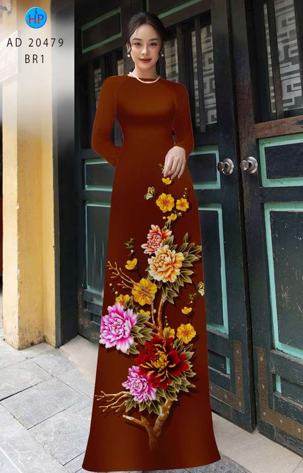 Vải Áo Dài Hoa In 3D mới ra AD 20479