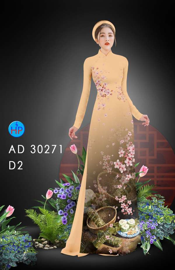 Vải Áo Dài Hoa Đào Đón Tết mới ra AD 30271 40 Vải Áo Dài Hoa Đào Đón Tết mới ra AD 30271