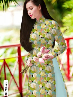Vải Áo Dài Hoa Đều kiểu mới AD GH7702 16 Vai Ao Dai Hoa Deu kieu moi AD GH7702