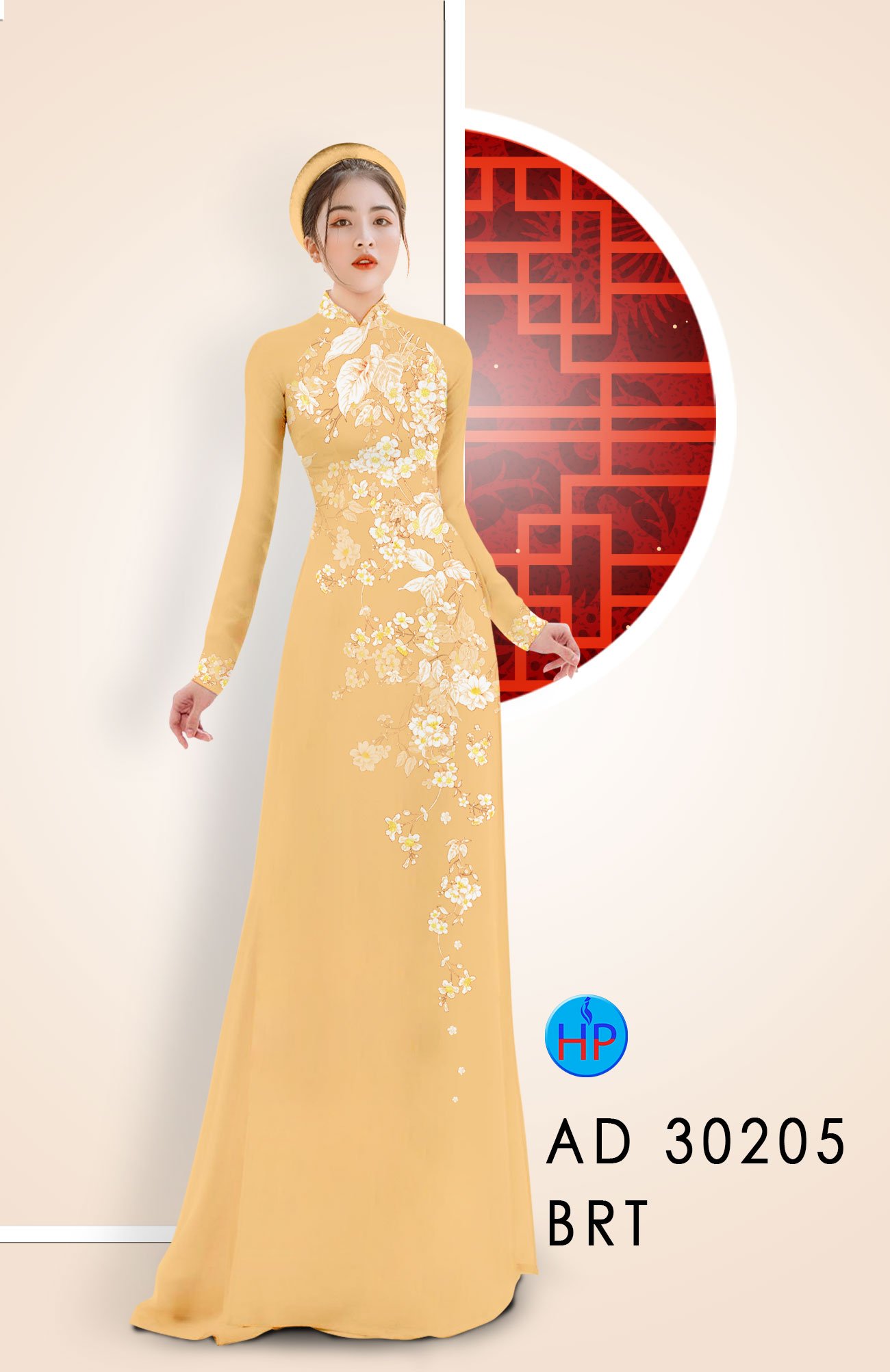 Vải Áo Dài Hoa In 3D kiểu mới AD 30205 38 Vải Áo Dài Hoa In 3D kiểu mới AD 30205