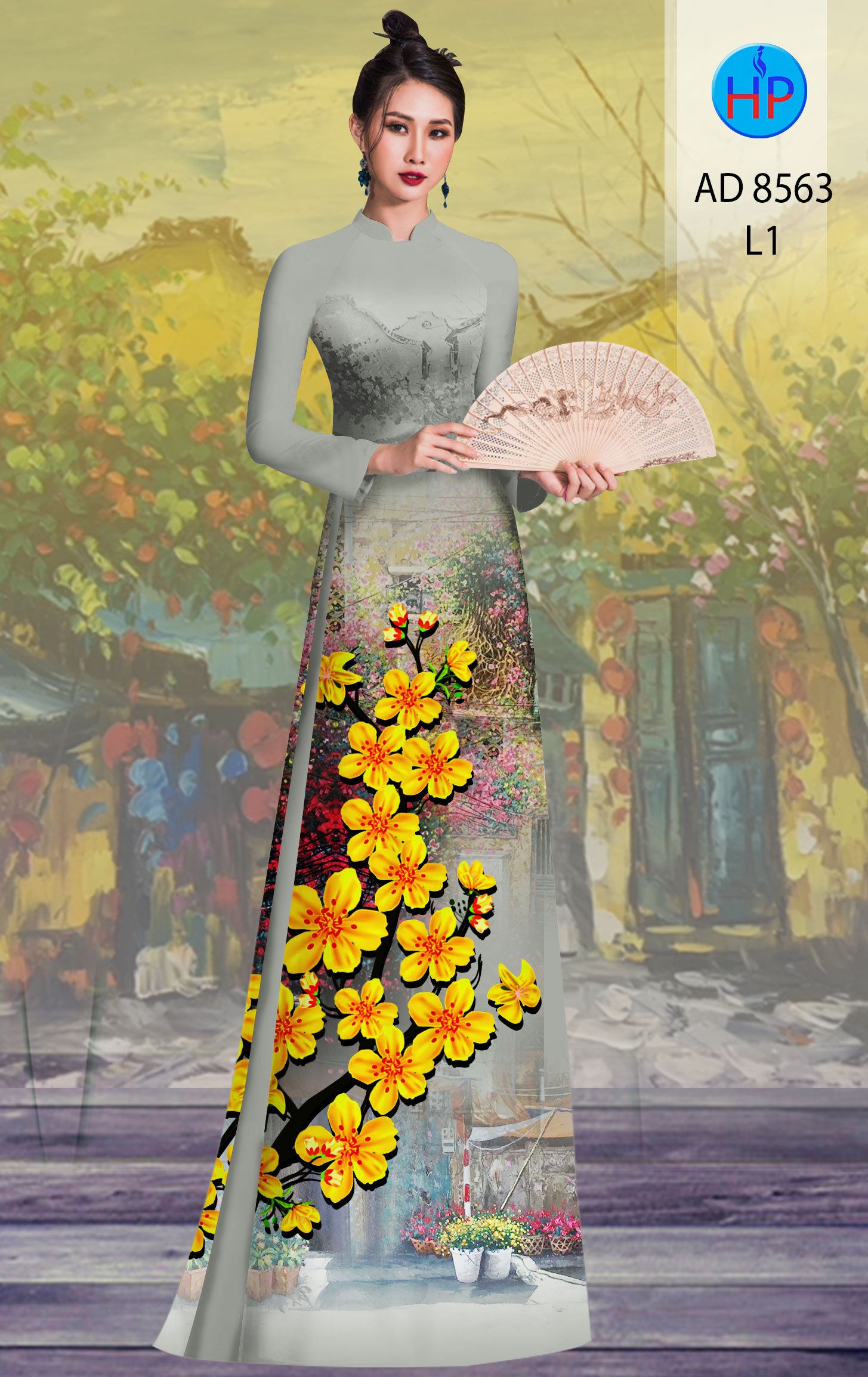 Vải Áo Dài Hoa Mai kiểu mới AD 8563 38 Vải Áo Dài Hoa Mai kiểu mới AD 8563