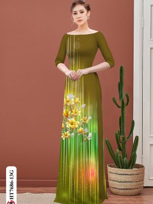 Vải Áo Dài Hoa Mai mới ra AD HT7686 16 Vai Ao Dai Hoa Mai moi ra AD HT7686